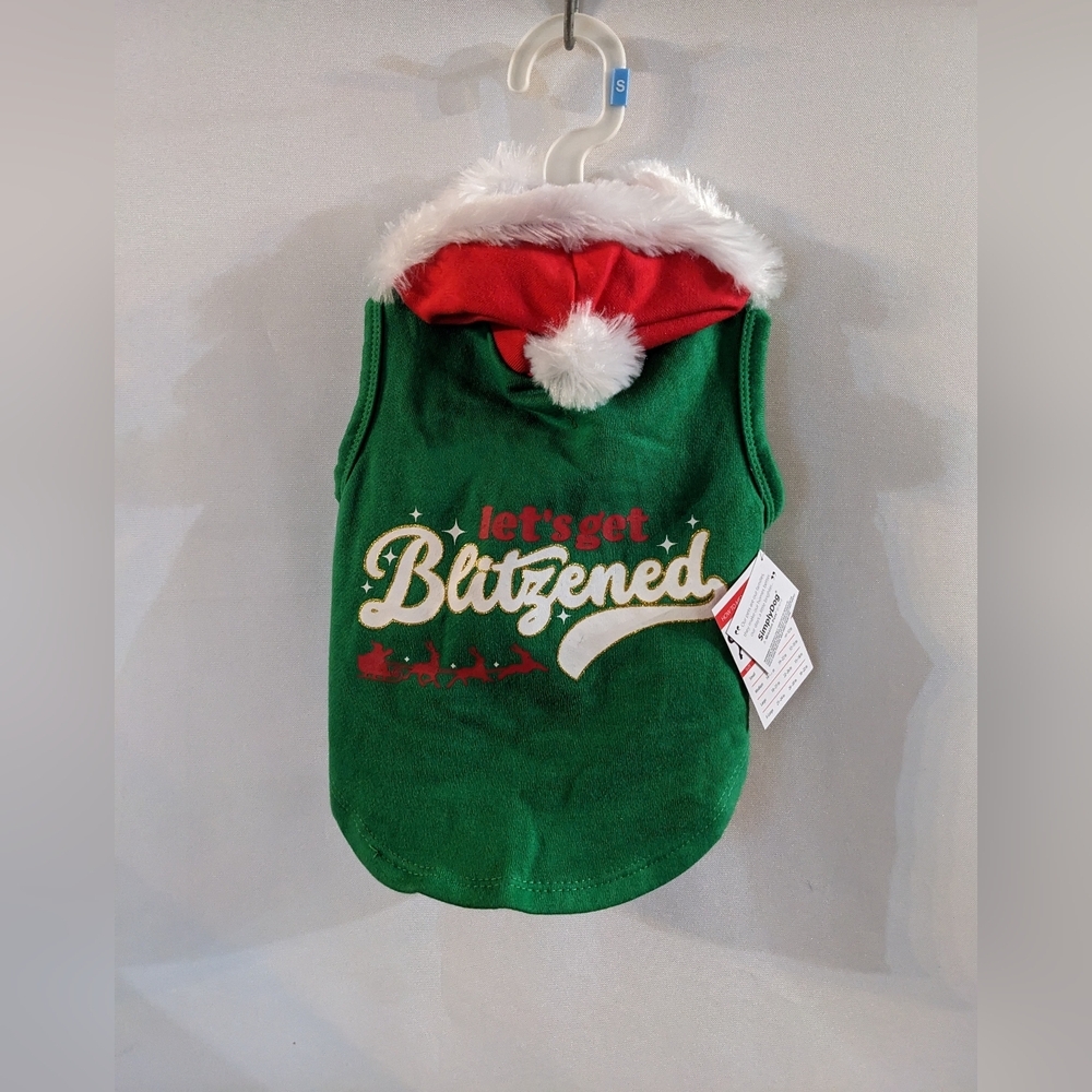 New Simply Dog Holiday Apparel with attached Christmas Santa hat!